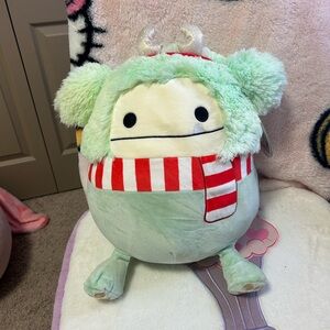 Squishmallows Mint Green and Red Striped Stuffed Animal